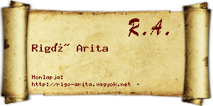 Rigó Arita névjegykártya